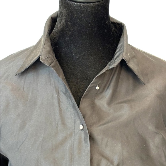 Judy Lee Cole Black Crystal Button Wrap Top - Picture 3 of 5